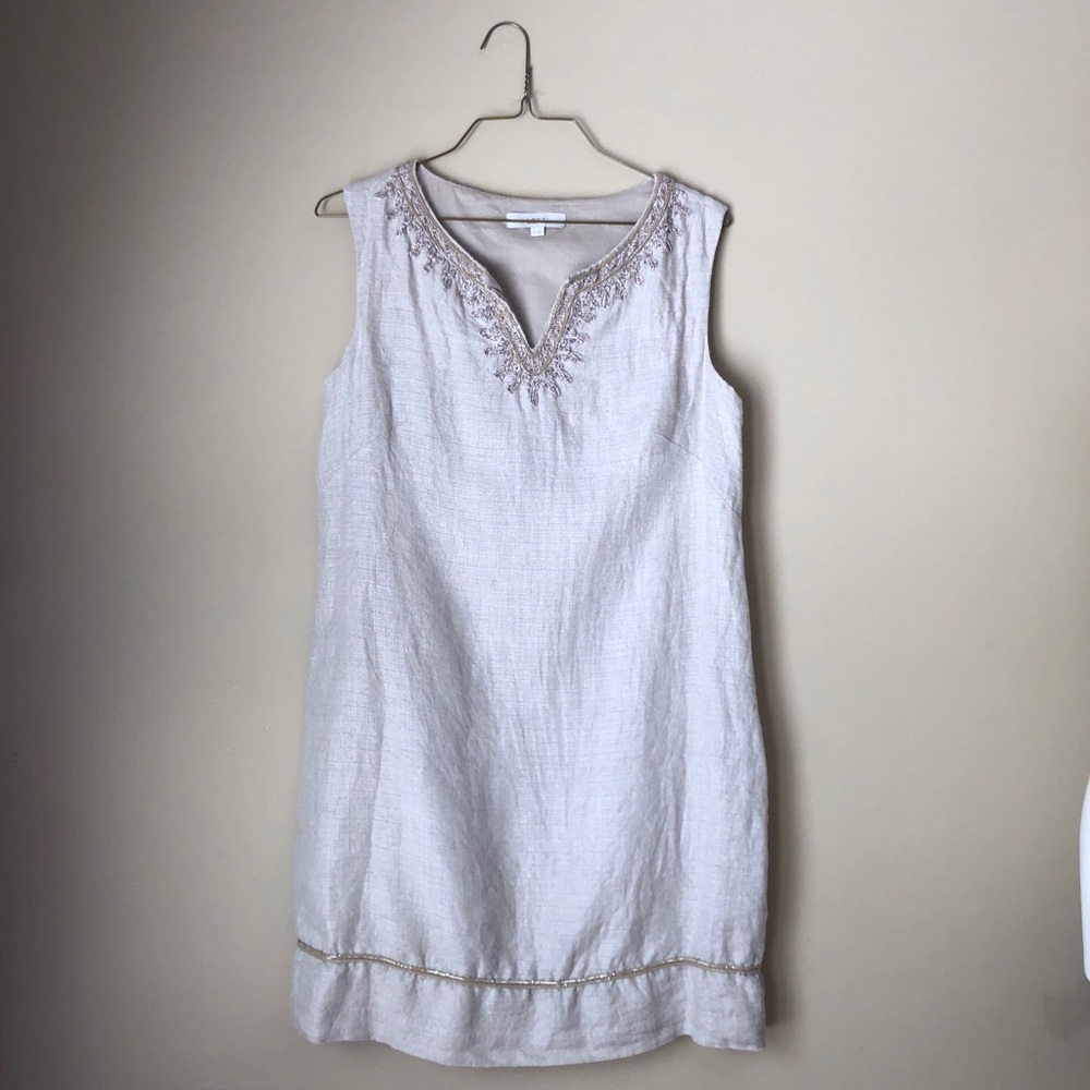 Loft Anne Taylor Linen Sleeveless Shift Dress sz12
